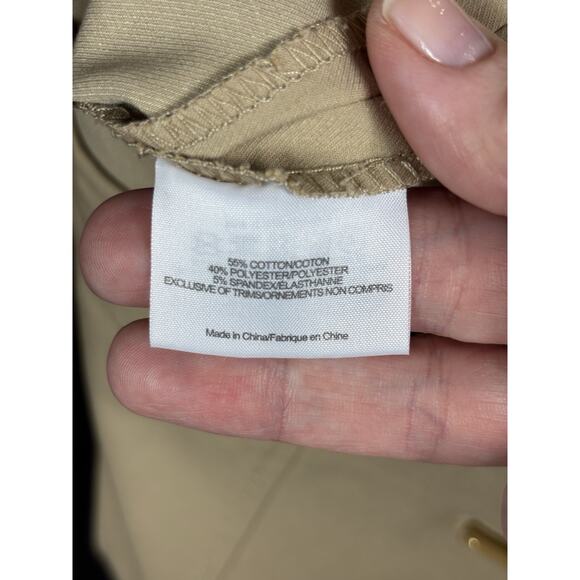 Tory Burch Callie Khaki Pants Tan Camel Size 8 Skinny Stretch Flat Front Pull On - Picture 6 of 12